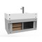 Castello Usa Nile 36" Wall Mounted Gray Vanity With White Top AndAnd Brushed Nickel Handles CB-MC-36G-BN-2053-WH - alternate 6